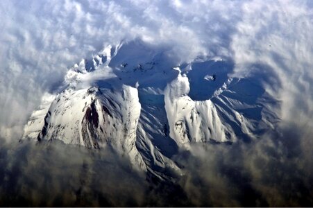 Snow landscape satellite image