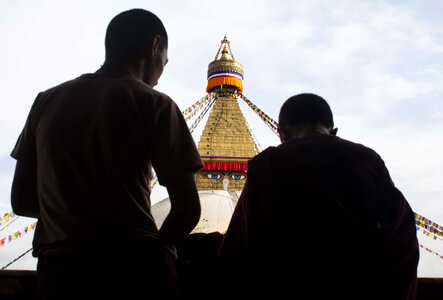 Monks shadows human photo