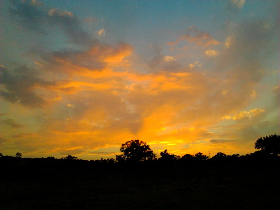 Solar clouds tree photo