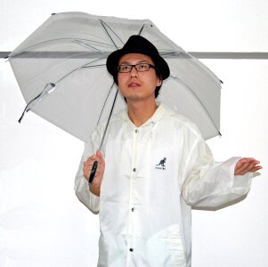 Rain coat vinyl nylon photo