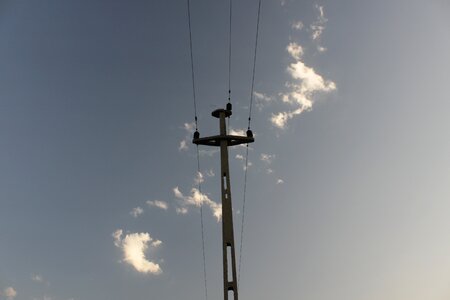 Power lines blue