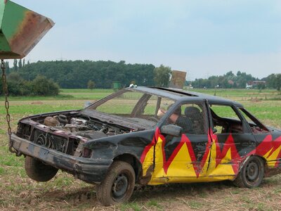 Accident stock car racing mature photo