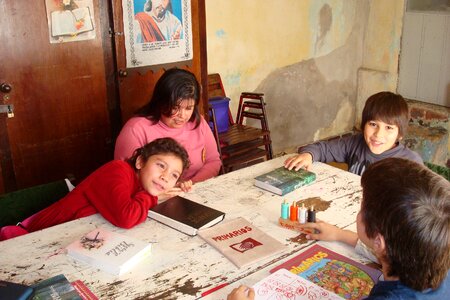 Children smile faces