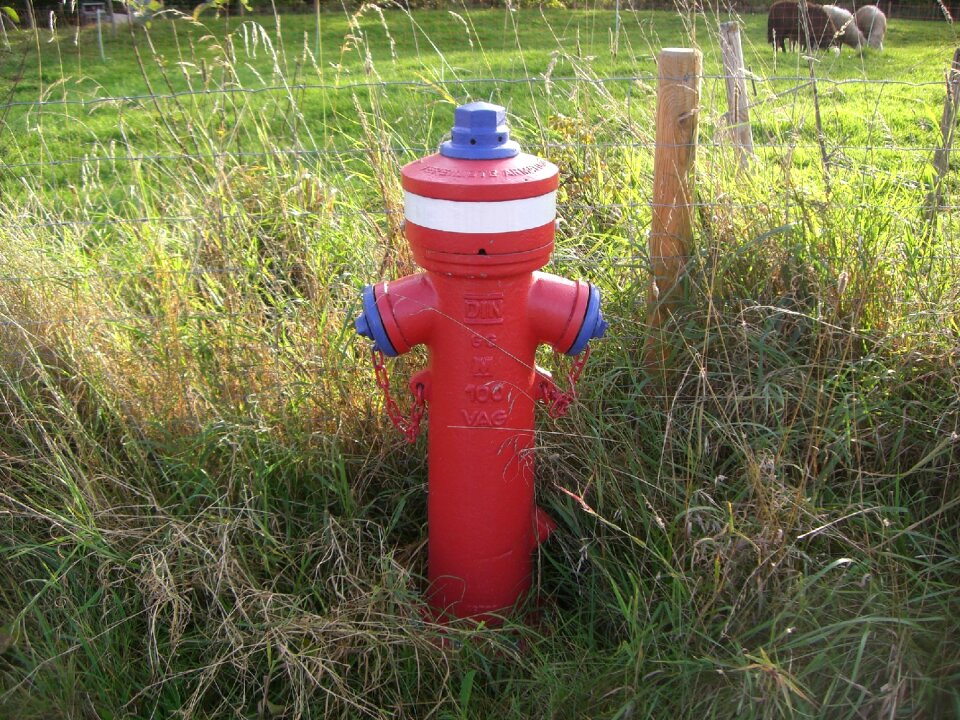 Red fire fighting water supply valve