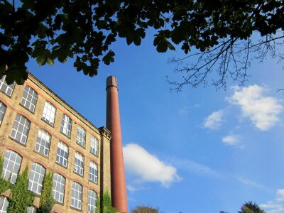 Industrial revolution cotton mill old photo