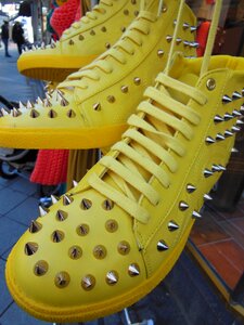 Spring fashion boot with rivets sunny yellow