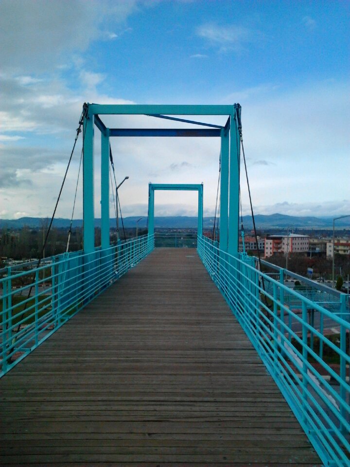 Blue pedestrian gateway