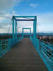 Blue pedestrian gateway