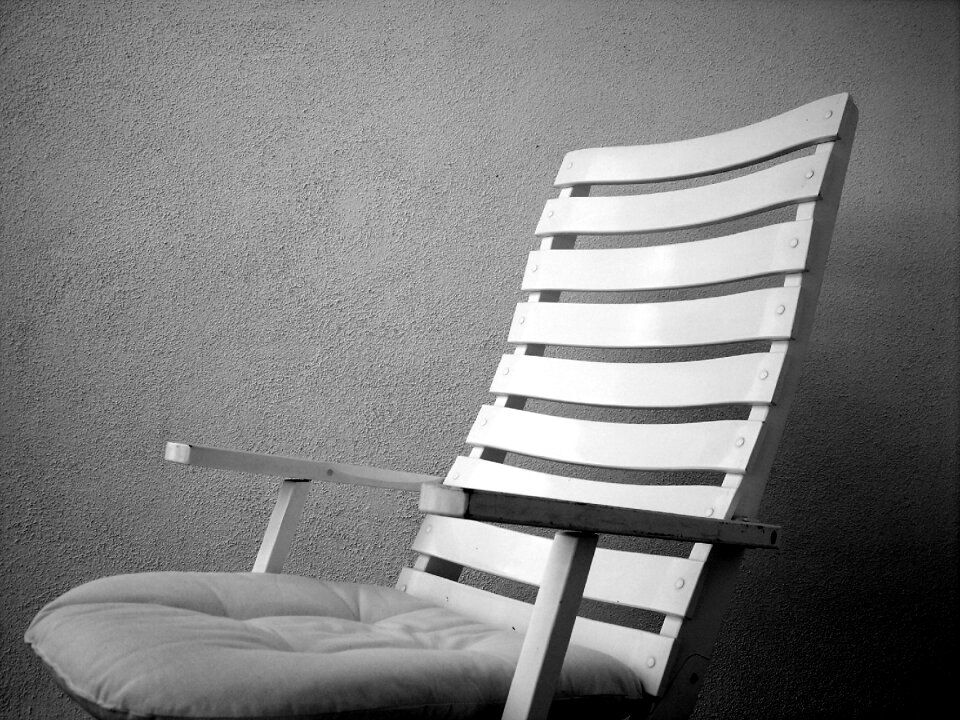 Lying bw beach chair