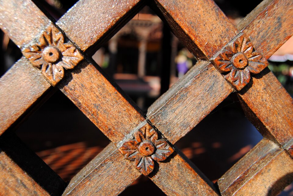 Wood fence wood lattice abstract