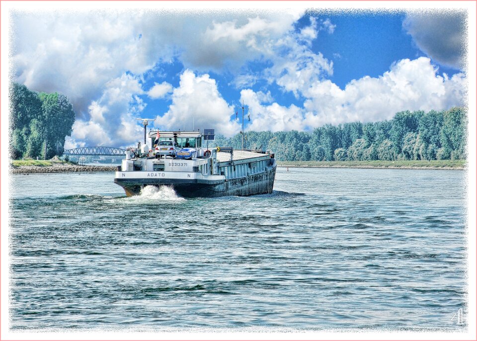 Digital art landscape ship