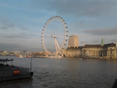 London the river thames giant ferris wheel photo