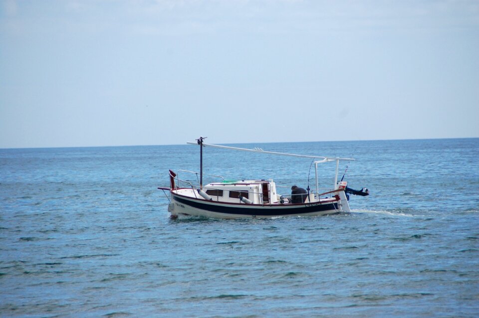 Fisherman boat sea fishing