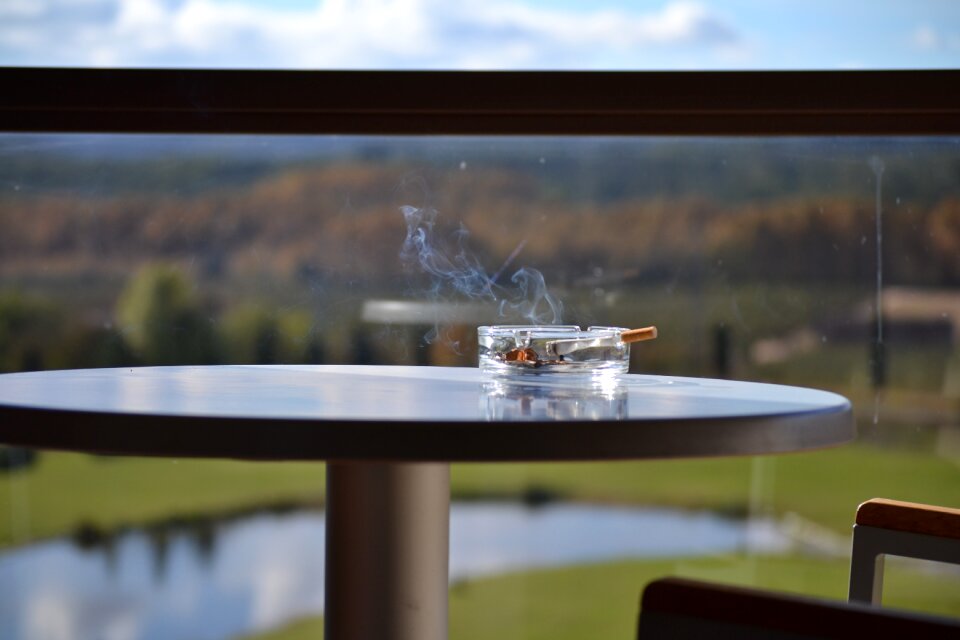 Smoking balcony holiday