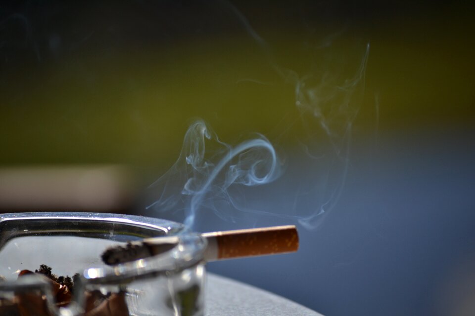 Smoking cigar cigarette butt