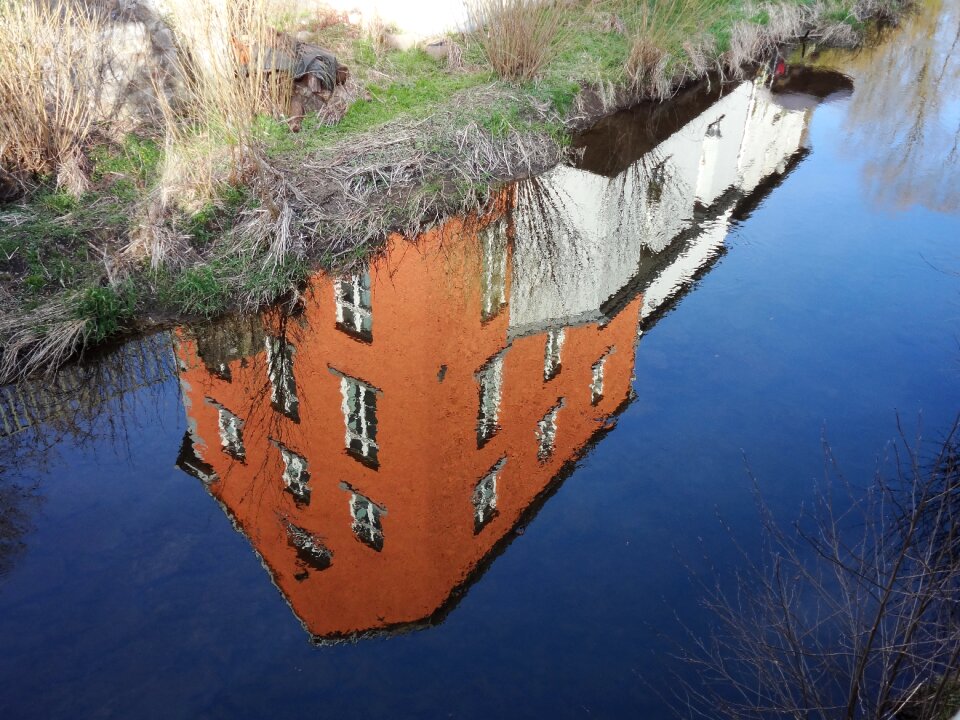 Mirroring blue water