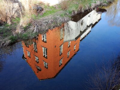 Mirroring blue water