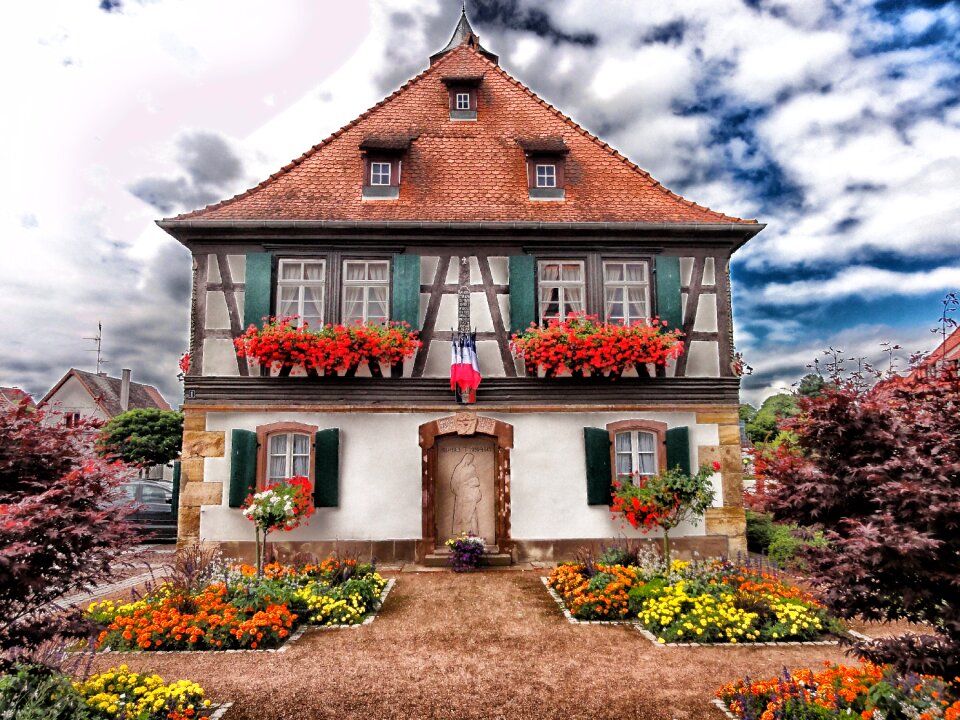 Home architecture flowers