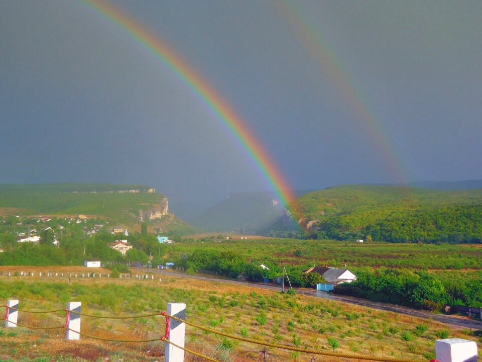 Rainbow sky clouds