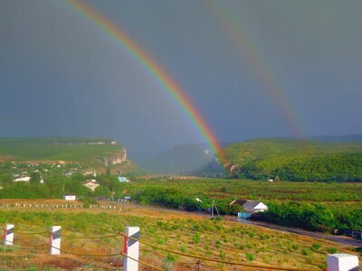 Rainbow sky clouds photo