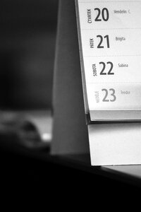 Still life date calendar