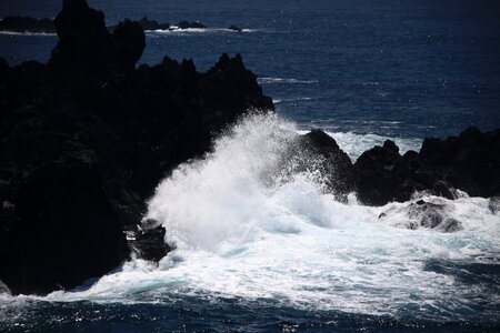 Sea waves jeju island photo