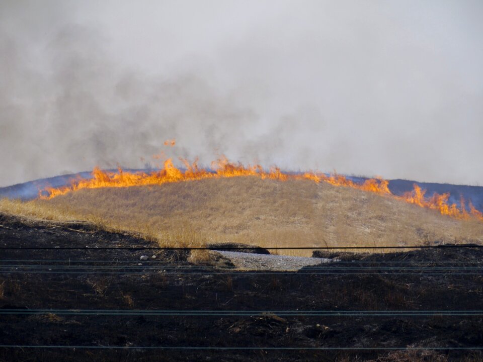 Open burning flame fire