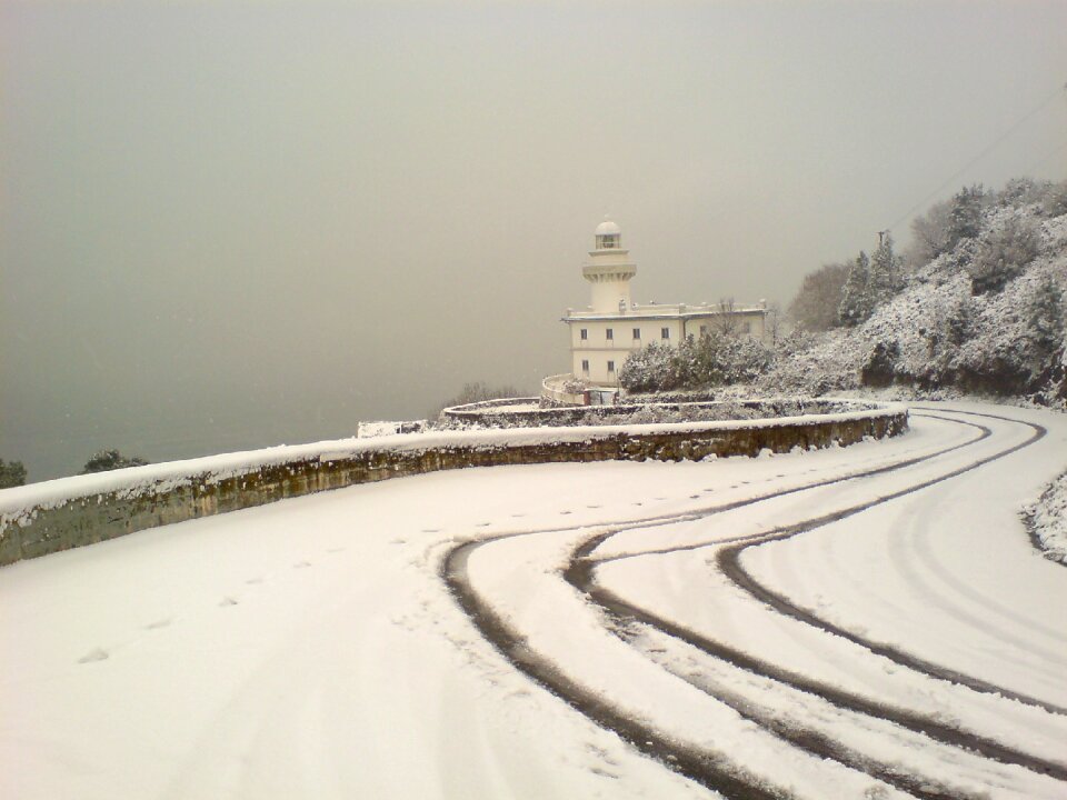 Igeldo lighthouse san sebastian snowy landscape