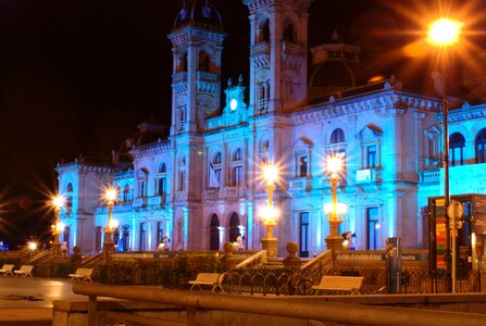 City hall of san sebastián architecture night landscape