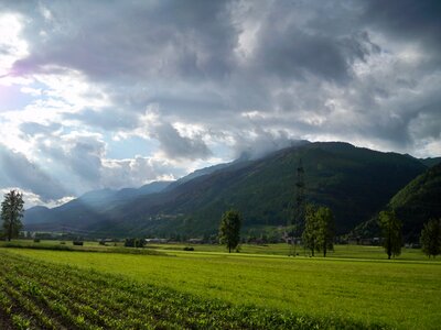 Austria clouds field photo