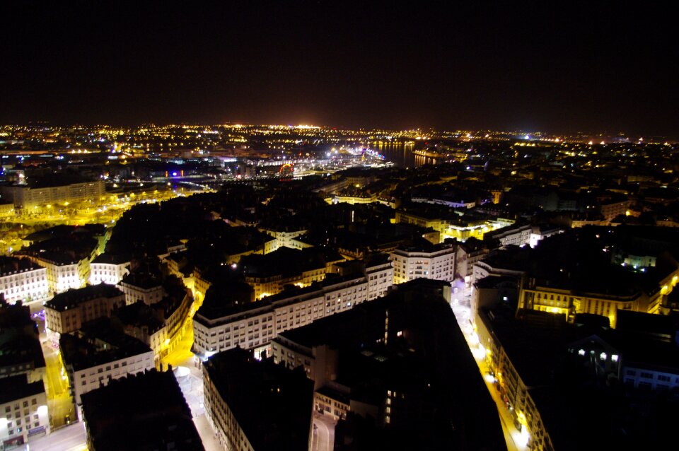 View from the top night streets