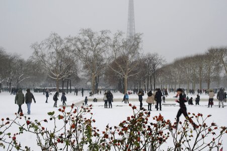 Eiffel tower winter cold