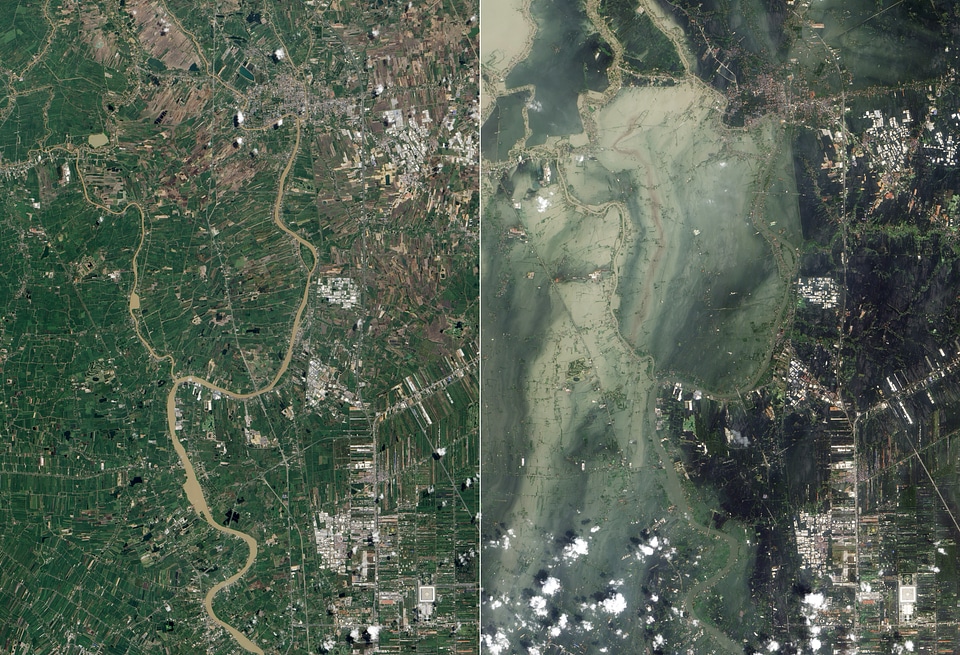 Satellite image aerial view land