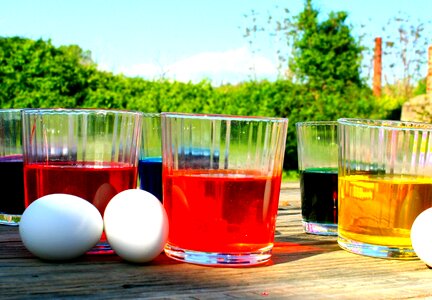 Easter eggs happy easter dye