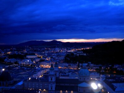 Hohensalzburg fortress view sunset photo