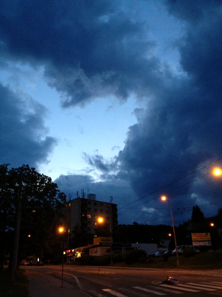 Outside storm clouds