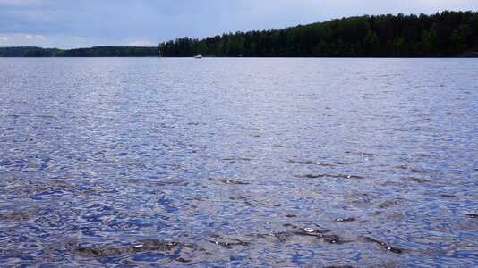 The opposite shore water blue photo