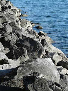 Promenade waters rock photo