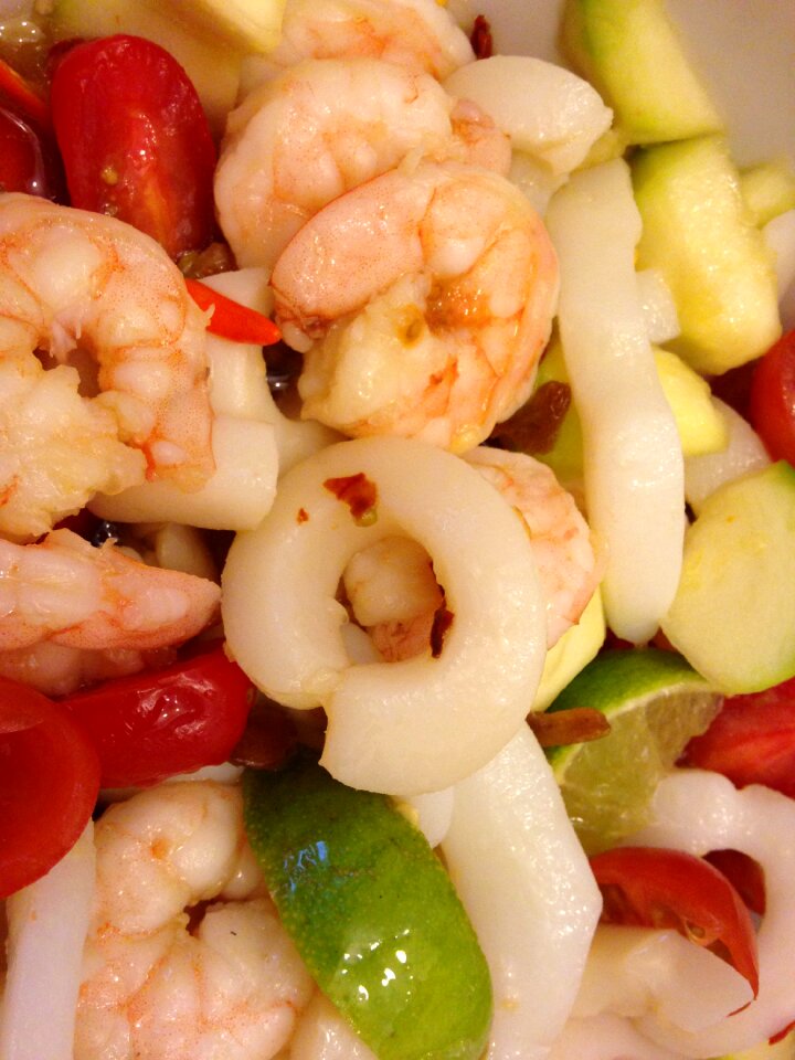 Seafood shrimp squid