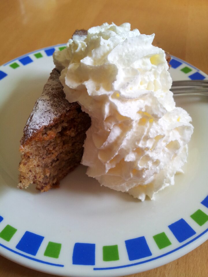 Cream whipped cream piece of pie