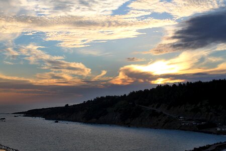 Evening sky sea beach horizon photo