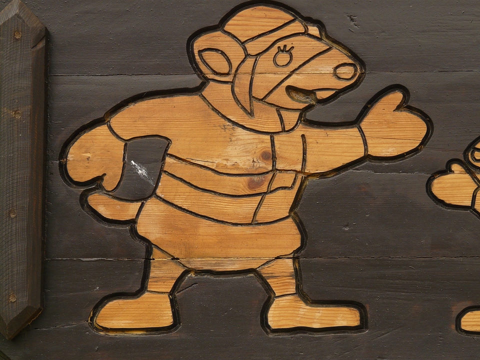 Holzfigur children funny