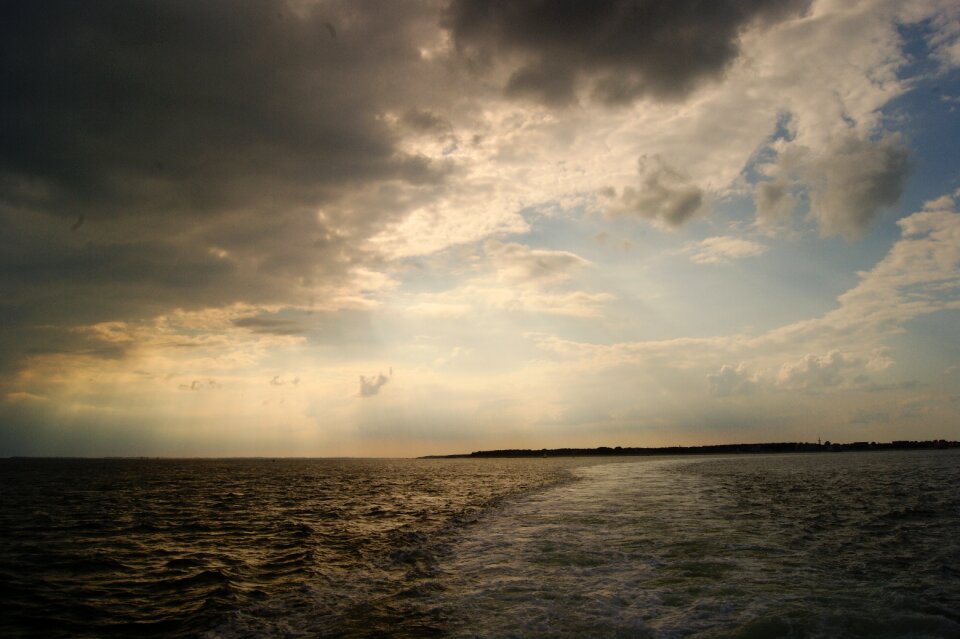 Clouds evening sky ocean