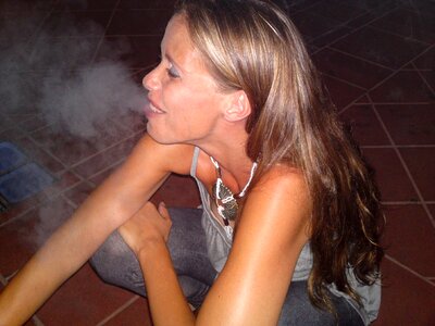 Smile cigarettes hand with cigarette