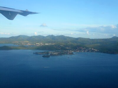 Caribbean sea three islets sky