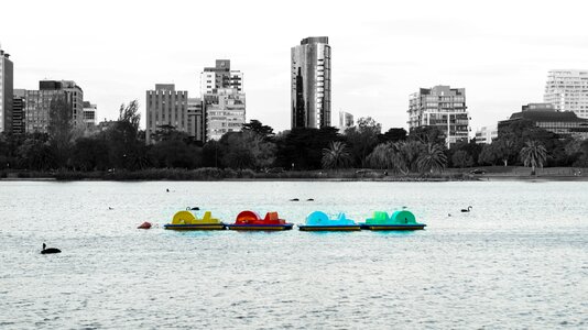 Paddle boat city photo