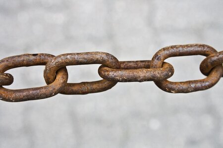 Metal chain link rusty photo