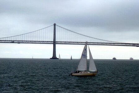 Oakland bay bridge suspension bridge steel cables photo