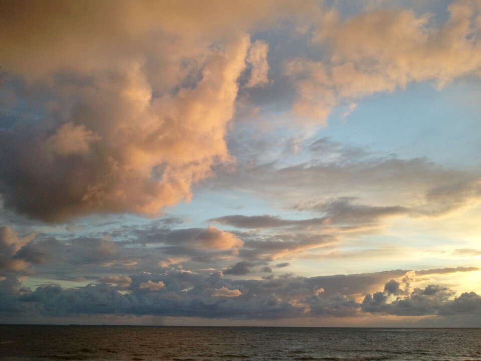 Clouds beach evening sky