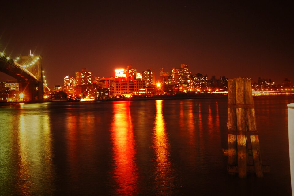 New york night view manhattan